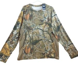 Bassdash Mens XL Camouflage Long Sleeve Performance Fishing Hunting Shirt NWT